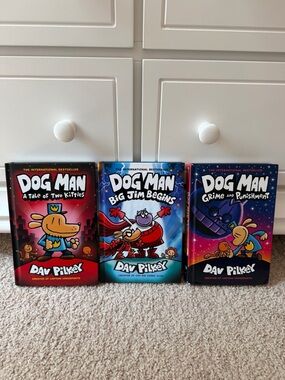 Dog Man set of three hard cover books